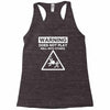 warning does not play well with others Racerback Tank
