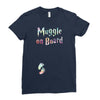 Muggle on Board Watercolor Ladies Fitted T-Shirt