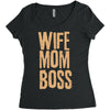 wife mom boss Women's Triblend Scoop T-shirt