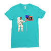 Astronaut Celebrating Independence  Day at 1776 Ladies Fitted T-Shirt
