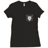 106. shield pocket 033 dv men tshirt black Ladies Fitted T-Shirt