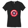 deadpool was here (captain america) Women's V-Neck T-Shirt