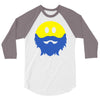 bearded smiley face 3/4 Sleeve Shirt