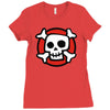comic skull Ladies Fitted T-Shirt