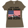 Lets Pray For Vegas, God Bless Ladies Fitted T-Shirt