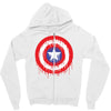 captain america dying bleeding logo Zipper Hoodie