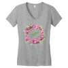 Floral Baby Name Women's V-Neck T-Shirt