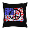 american flag peace Throw Pillow