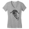 zombie eating brains Women's V-Neck T-Shirt