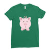 cute surprised pig pig Ladies Fitted T-Shirt