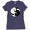 yin yang cat Ladies Fitted T-Shirt