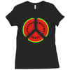 watermelon peace sign Ladies Fitted T-Shirt