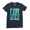 cat cats lift lifting fitness Ladies Fitted T-Shirt