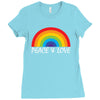 Peace &amp; Love Ladies Fitted T-Shirt