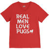 real men love pugs V-Neck Tee