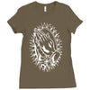 praying hands cross mary rock band baseball jersey Ladies Fitted T-Shirt