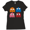 cool retro 80s pacman ghosts video games Ladies Fitted T-Shirt