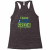 i bleed blue and green Racerback Tank