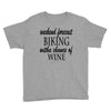 weekend forecast biking with a change of wine Youth Tee
