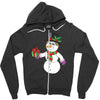 smiling snowman holding out christmas Zipper Hoodie