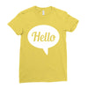 hello Ladies Fitted T-Shirt