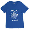 knitting makes me happy you not so much V-Neck Tee