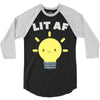 lit af kawaii light bulb 3/4 Sleeve Shirt