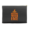 resting witch face Accessory Pouches