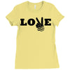 love peace Ladies Fitted T-Shirt