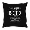 want a better texas Throw Pillow