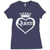 funny  queen of everything gift bride honeymoon hen night fashion fema Ladies Fitted T-Shirt