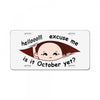 October Peeking Out Asian Baby Boy License Plate