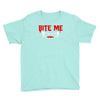bite me halloween vampire teeth Youth Tee