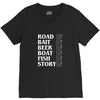 road bait beer boat fish story V-Neck Tee