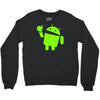 android eats apple Crewneck Sweatshirt