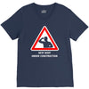 body under construction road sign V-Neck Tee