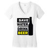 save water drink beer (2) Women's V-Neck T-Shirt