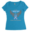 my hero is now my angel stomach cancer awareness Women's Triblend Scoop T-shirt