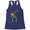 pumpkin skeleton dabbing Racerback Tank
