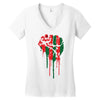 black power Women's V-Neck T-Shirt