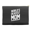 world's okayest mom funny Accessory Pouches