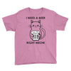 RIGHT MEOW BEER CAT Youth Tee