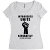 introverts unite separately in your own homes black Women's Triblend Scoop T-shirt