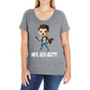 hey, ass butt! Ladies Curvy T-Shirt