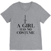 a girl has no costume (black) V-Neck Tee