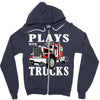plays with trucks family matching Zipper Hoodie