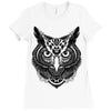 owl ornate Ladies Fitted T-Shirt