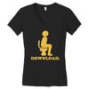 downloading poop Women's V-Neck T-Shirt