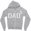 dad of 5 Zipper Hoodie
