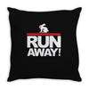 run away rabbit Throw Pillow